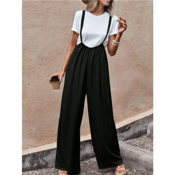 Wide Leg Suspender Overalls - Picture 4 of 5